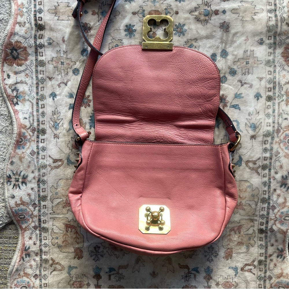 Chloe Coral Pink Elsie Grained Leather Crossbody Bag - Picture 4 of 11
